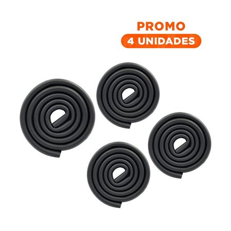 Pack4 Esquina Acolchada de Espuma Flexible para Bordes de Muebles Casa Negro Y+Regalo Sticker