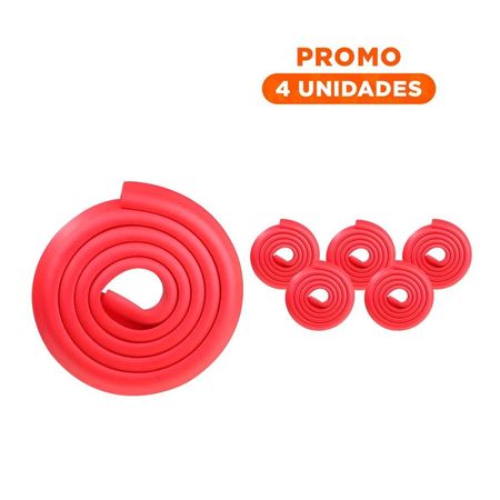 Pack4 Esquina Acolchada de Espuma Flexible para Bordes de Muebles en Casa Rojo Y+Regalo Sticker