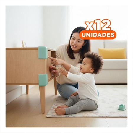 Pack12 Esquinero Protector de Espuma 2 Metros Verde Agua Cuidado Diario Y+Papel Regalo