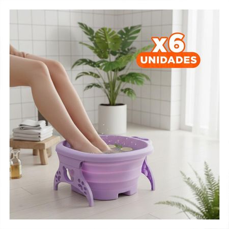 Pack6 Depresor Portatil con Masajeador de Pies Morado con Sistema Hidro y Masaje Y+Papel Regalo
