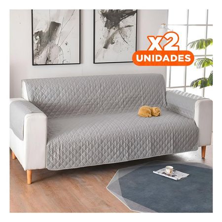 Pack2 Funda Protectora de Superficie para Sofa Plomo con Dimensiones 130x195cm Y+Papel Regalo
