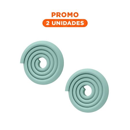 Pack2 Perfil Protector de Bordes Espuma 2 Metros Verde Agua Cuidado Diario Casa
