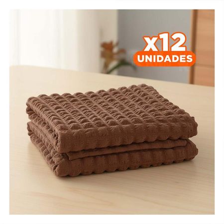 Pack12 Forro de Silla Color Marron con Patron de Burbujas Elastica