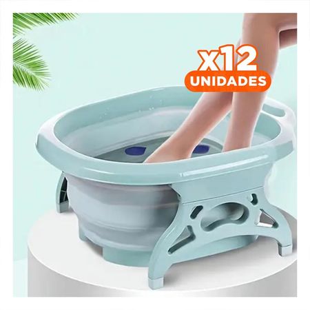 Pack12 Lavadero Portatil con Masajeador de Pies Celeste para Uso Diario en Casa Y+Papel Regalo