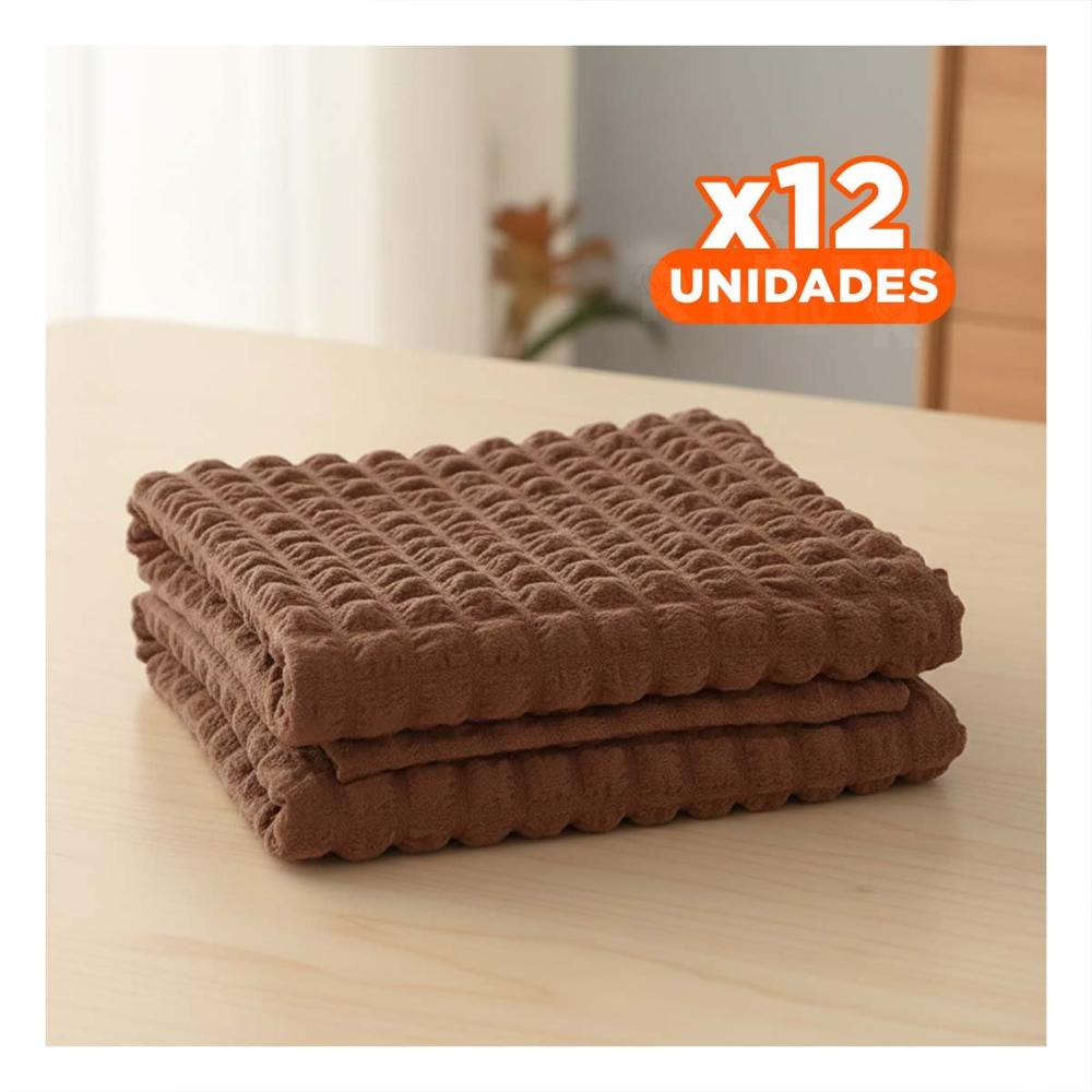 Pack12 Protector Elastica Color Marron para Silla con Relieve Cuadrado Y+Papel Regalo