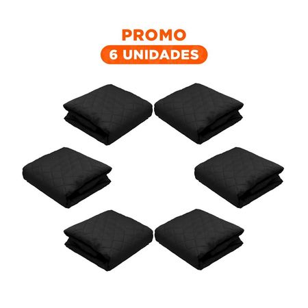 Pack6 Cobertura Protectora para Sofa Negro con Dimensiones 130x195cm de Uso Domestico