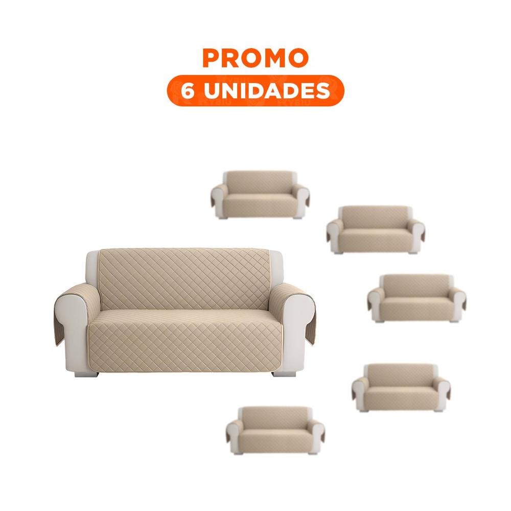 Pack6 Cobertura Protectora para Sofa Beige con Dimensiones 130x195cm de Uso Domestico