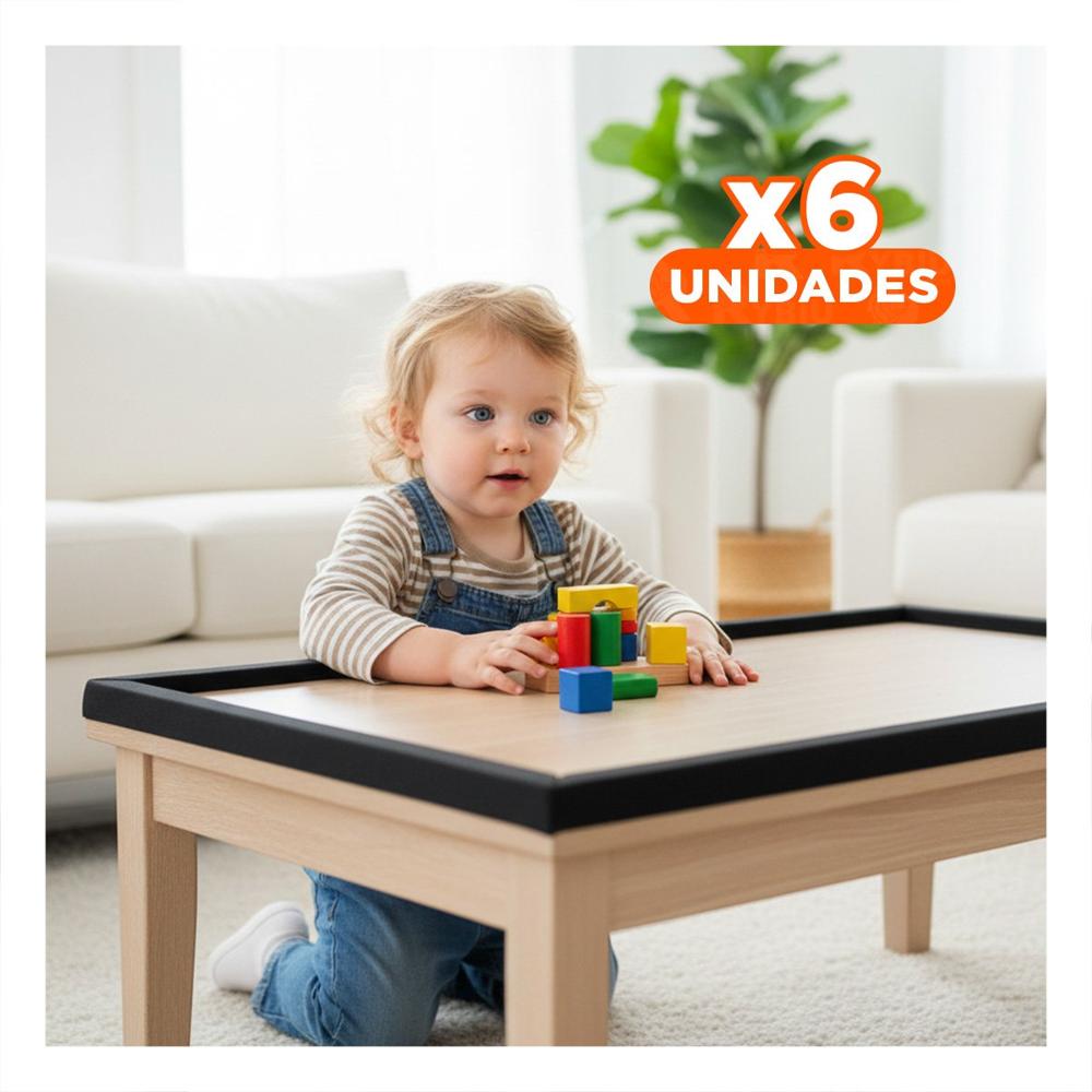 Pack6 Defensa Esquina de Espuma para Bordes de Mesa y Muebles Hogar Negro Y+Regalo Sticker