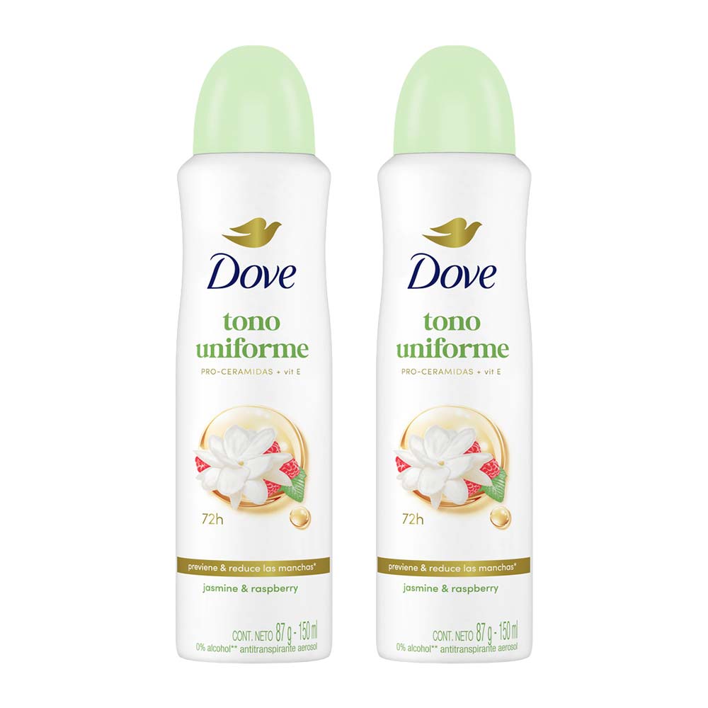 Pack Desodorante para Mujer en Aerosol DOVE Raspberry Frasco 750ml x 2un
