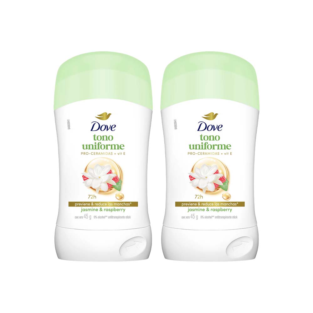 Pack Desodorante para Mujer en Barra Stick DOVE Raspberry Frasco 45g x 2un