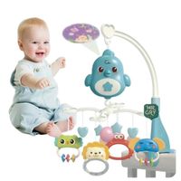 Móvil Proyector Musical Pollito Para Bebes color Celeste