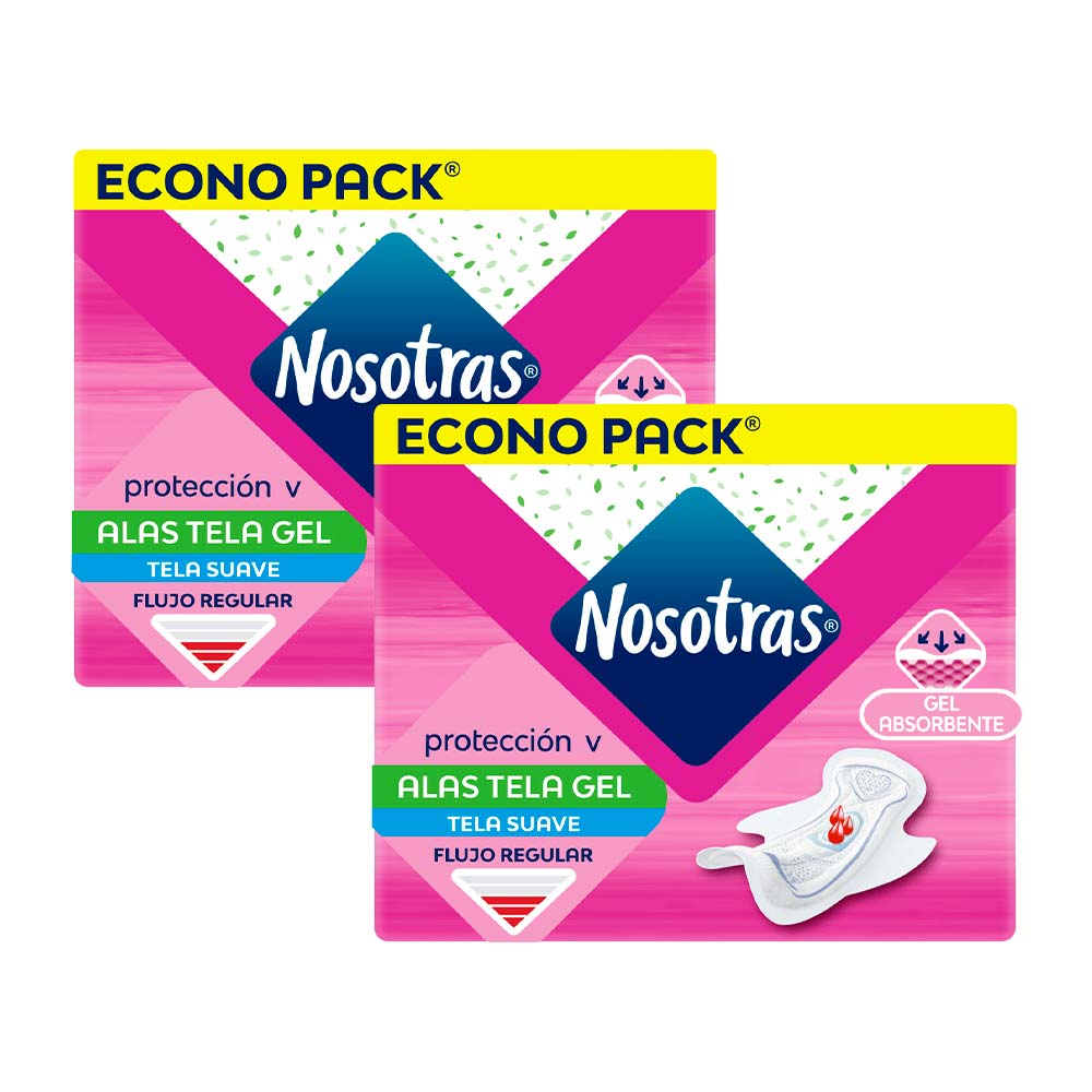 Pack Toallas Higiénicas NOSOTRAS Natural Alas Gel Paquete 48un x 2un