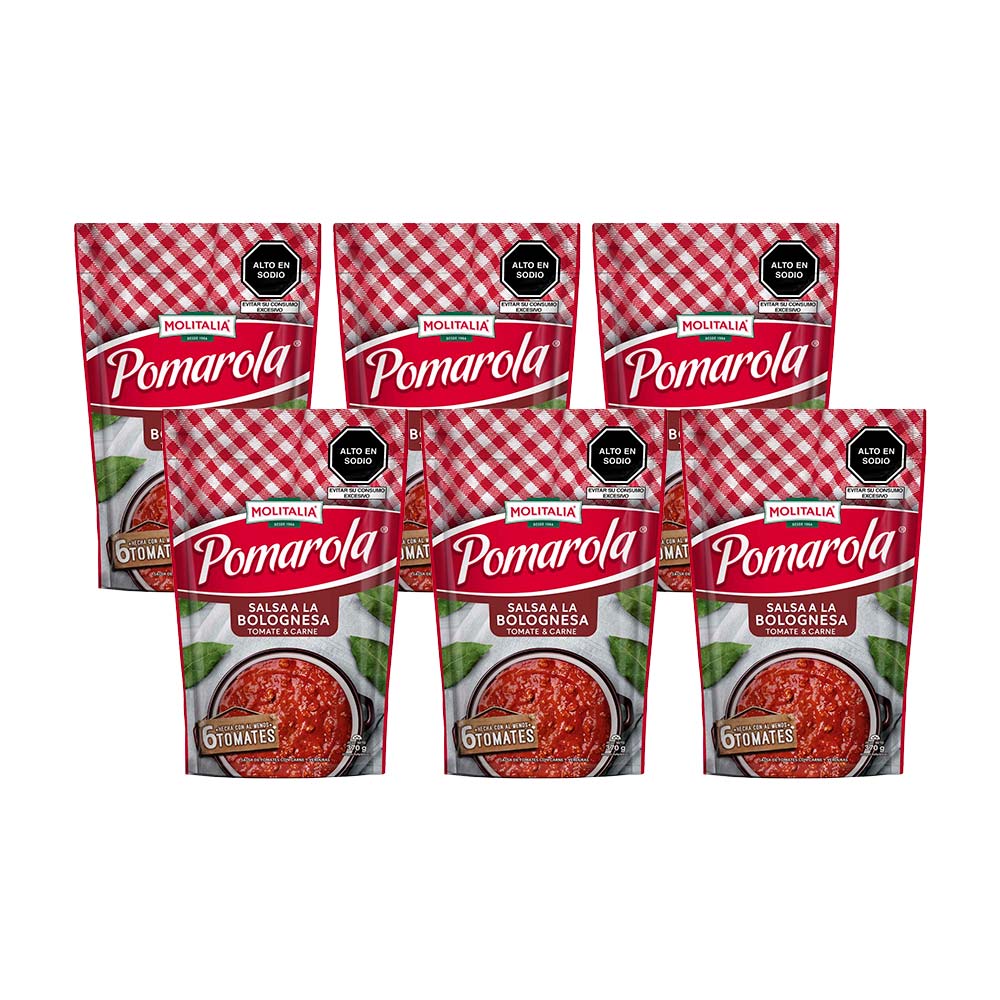 Pack Salsa Lista POMAROLA Molitalia Doypack 370g x 6un