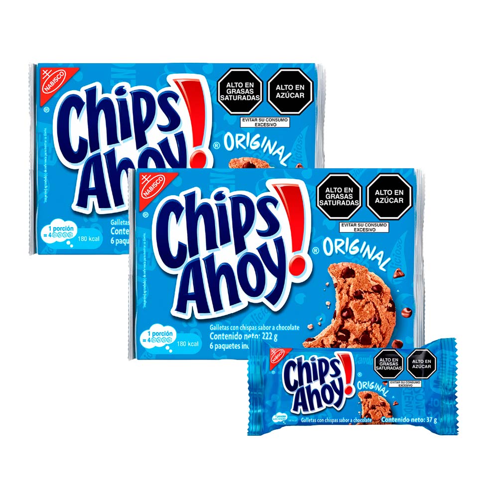 Pack Galletas NABISCO Chips Ahoy Bolsa 222g x 2un
