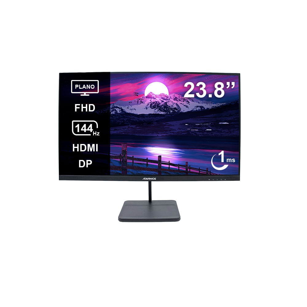 Monitor ADVANCE ADV-2454S 23.8 Pulg FHD IPS 144Hz 1ms HDMI DP AUDIO OUT PARLANTES