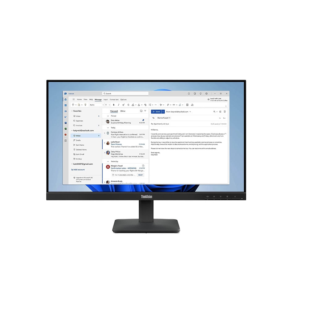 Monitor Lenovo ThinkVision S24-4e 23.8 Pulgadas WLED FHD IPS HDMI VGA