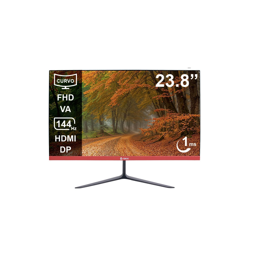 Monitor Curvo Teros TE-2403S 23.8 Pulgadas FHD VA 144HZ 1MS HDMI DP Earphone Out