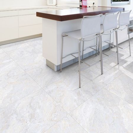 Piso Cerámico Marmolizado Itaca Gris 60x60cm 2.5m2 Celima