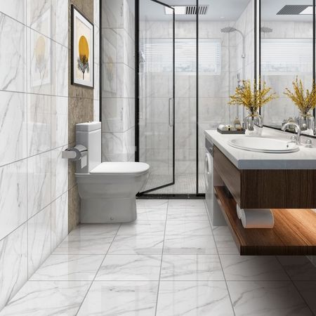 Piso Cerámico Marmolizado Alpuano Blanco 46x46cm 1.9m2 Gala