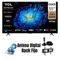 Televisor TCL 55'' QD-MINILED UHD 4K Google TV 55C6KS 2025 - ANT - RACK FIJO