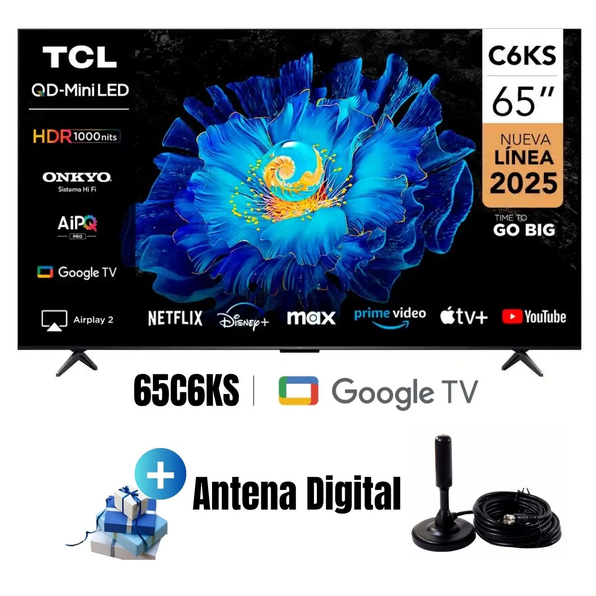 Televisor TCL 65'' QD-MINILED UHD 4K 65C6KS Google TV 2025 - Ant