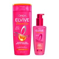 Pack Shampoo ELVIVE Dream Liso Frasco 370ml + Tratamiento Serúm Capilar ELVIVE Dream Liso Frasco 100ml