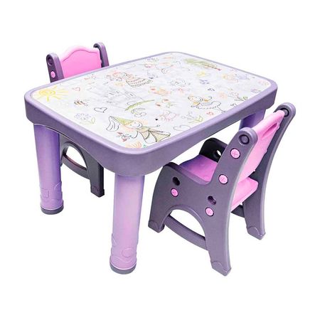 Set kids studio mesa + 2 sillas Princesa Lila Basa