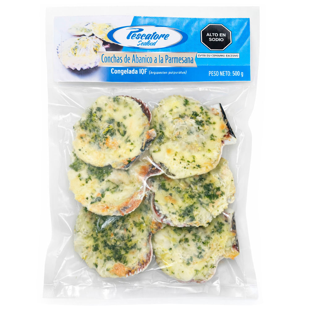 Conchas a la Parmesana PESCATORE Paquete 6un Balde 500g