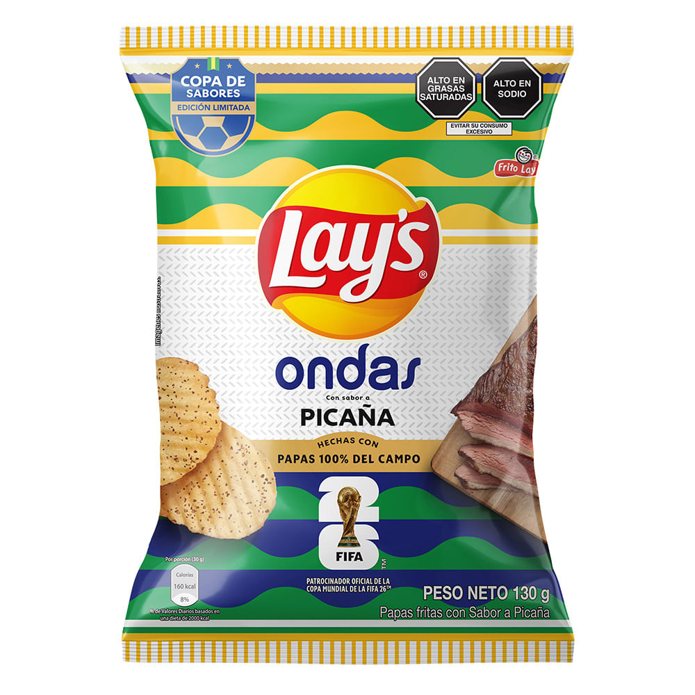 Papas Ondas LAY'S Sabor a Picaña Bolsa 130g