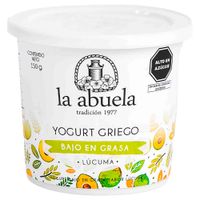 Yogurt Griego LA ABUELA Bajo en Grasa Lúcuma Pote 150g