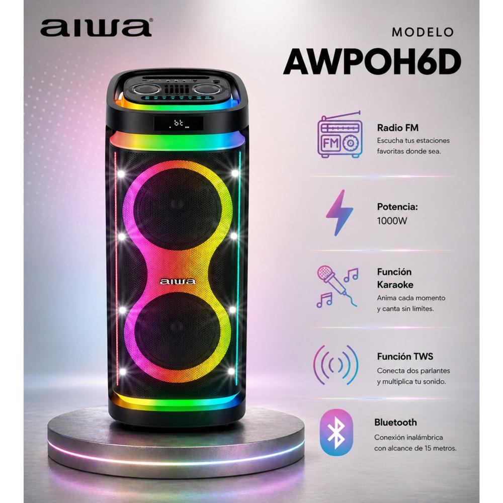 TORRE DE SONIDO AIWA 1000W  AWPOH6D