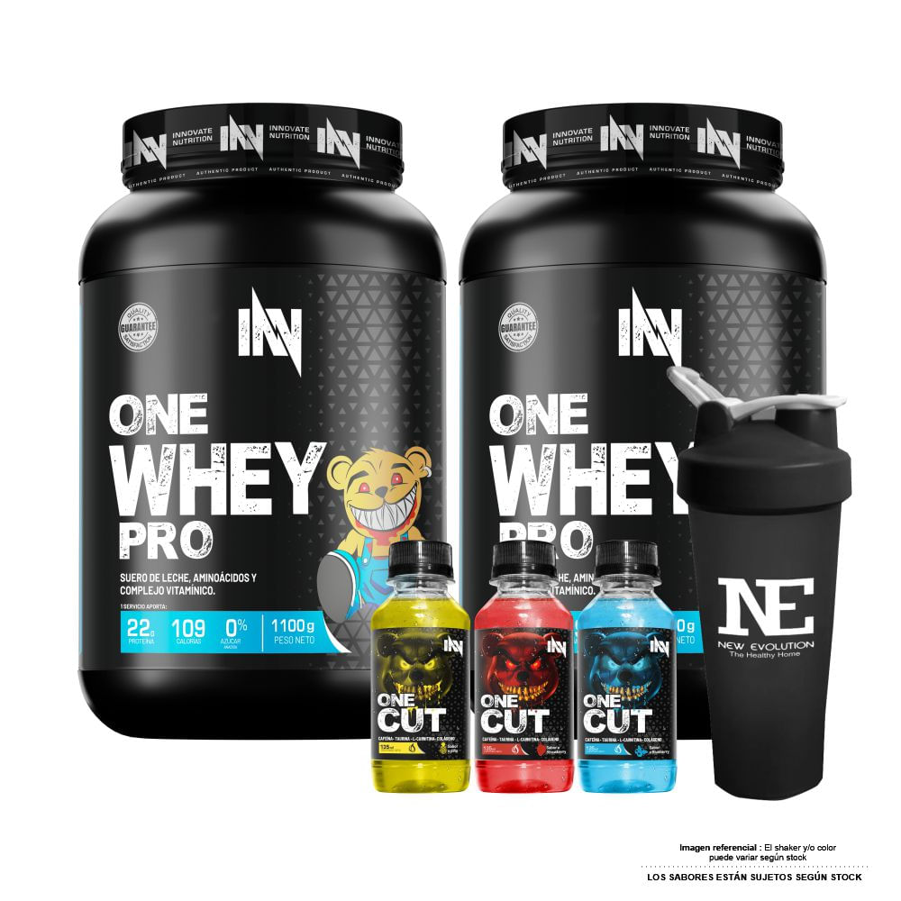 COMBO INNOVATE NUTRITION - 2 ONE WHEY PRO 1.100 KG. COOKIE + SHAKER