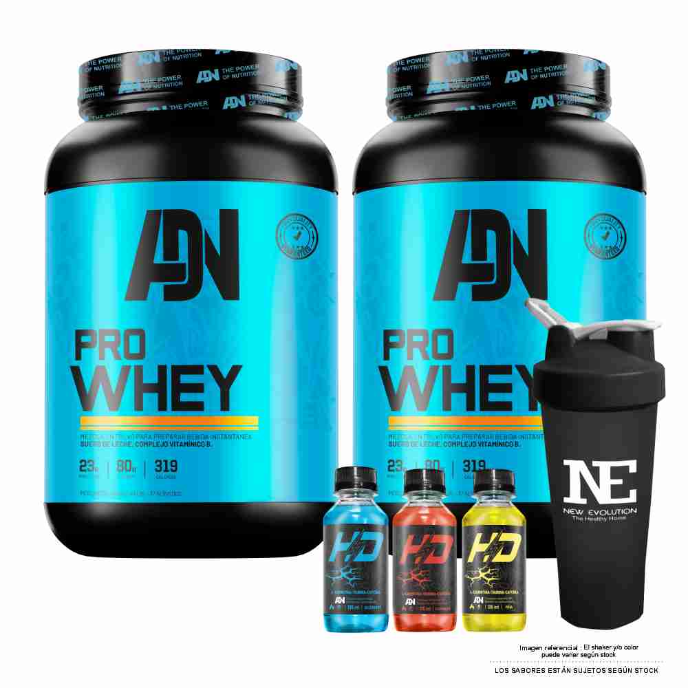 COMBO ADN NUTRITION - 2 PRO WHEY 1.100 KG. COOKIE + SHAKER