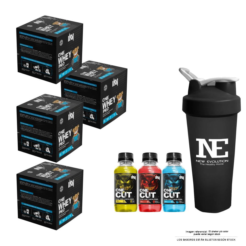 COMBO INNOVATE NUTRITION - 4 ONE WHEY PRO CAJA 10 UNID. VAINILLA + SHAKER