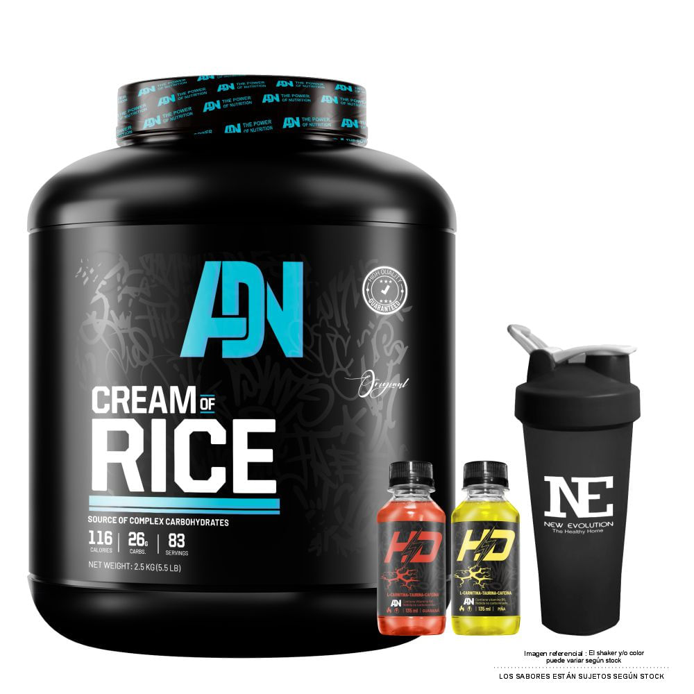 ADN NUTRITION - CREAM OF RICE 2.5 KG. CHOCOLATE + SHAKER