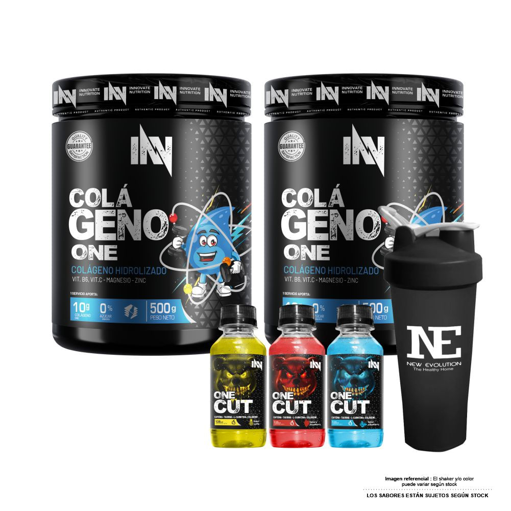 COMBO INNOVATE NUTRITION - 2 COLÁGENO ONE 500 GR. MORA + SHAKER