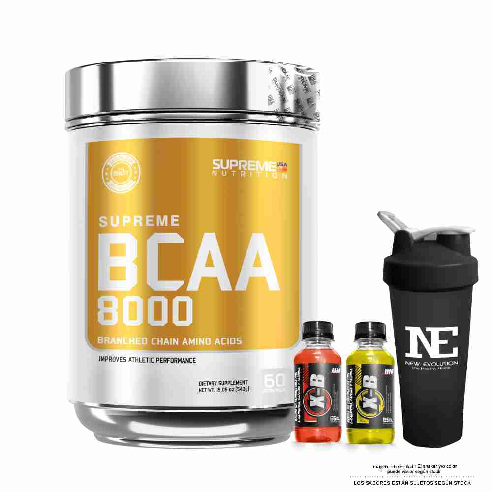 SUPREME NUTRITION SUPREME BCAA 8000 540 GR. PIÑA COLADA + SHAKER