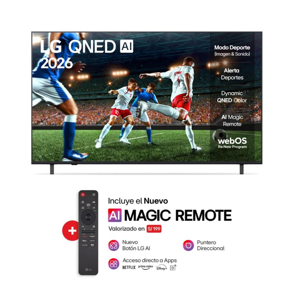 Televisor LG 50 QNED 4k ThinQ Ai 50QNED73ASA Smart TV 2026