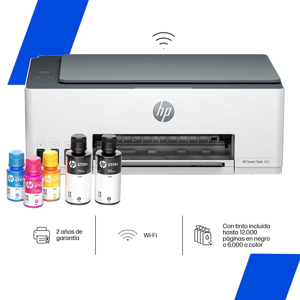 Impresora Multifuncional HP Smart Tank 580 Blanco
