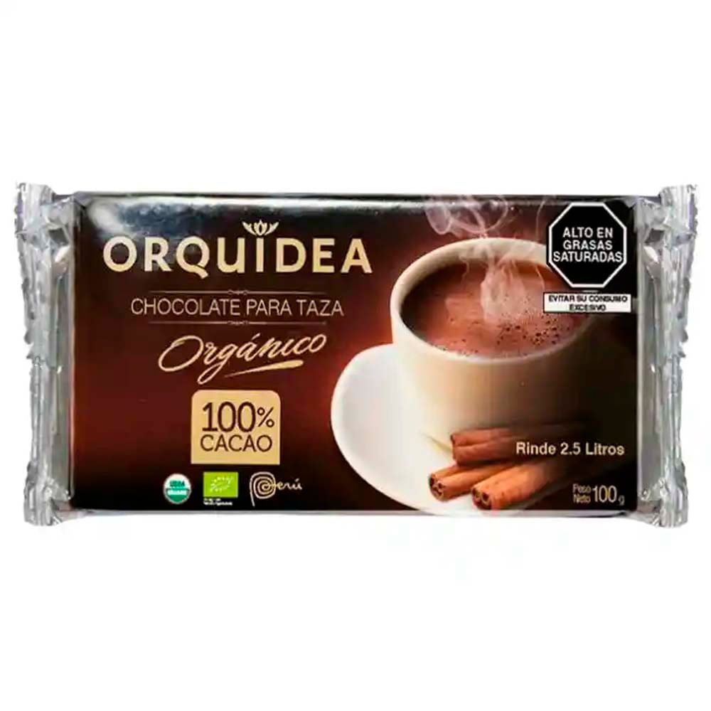 Chocolate de Taza ORQUIDEA 100% Caja 100g