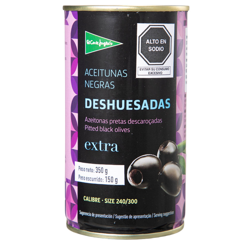 Aceitunas Negras Deshuesadas EL CORTE INGLÉS Lata 150g