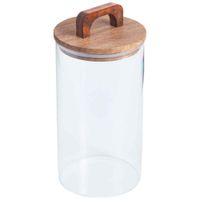 Canister DECO HOME Vidrio 1.3L Tapa Madera
