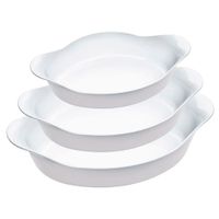 Set Fuentes Ovaladas de Vidrio MARINEX Opaline x3un
