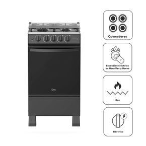 Midea 4 Hornillas Gas Negro [MGS20FS2LFAMB-PE]