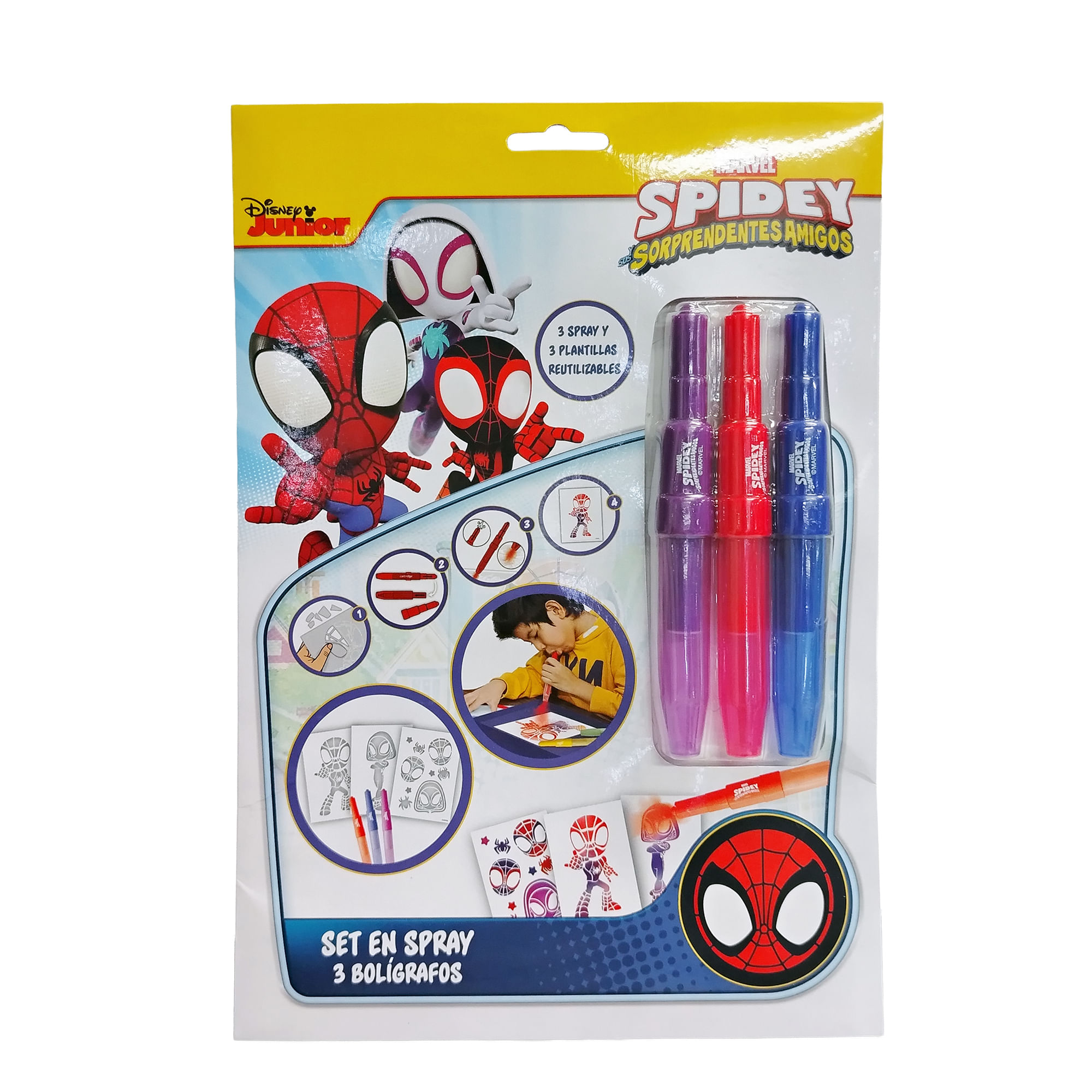 Set en Spray ARTESCO Spiderman con 3 Lapiceros