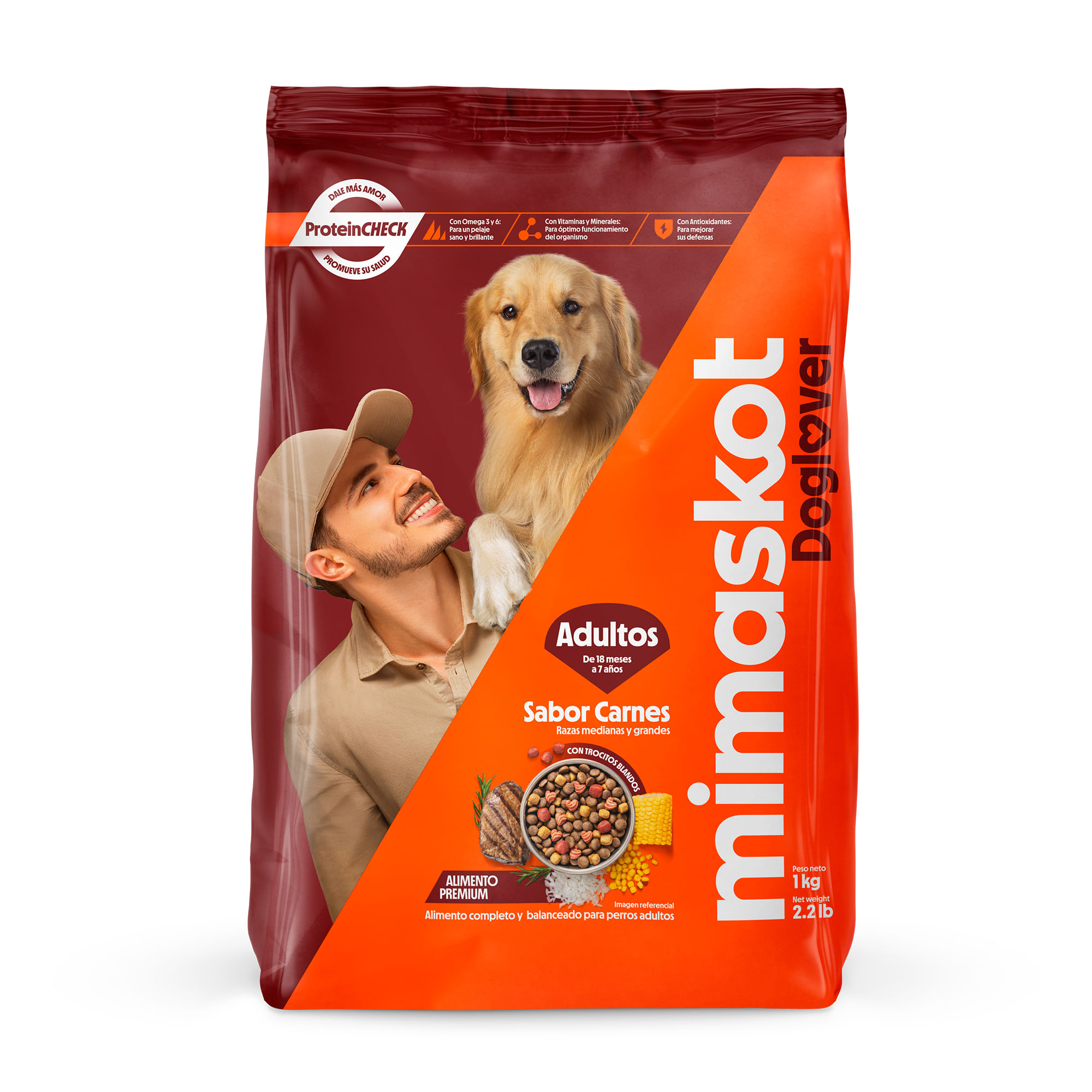 Alimento para Perro MIMASKOT Adulto Medianos y Grandes Sabor Carne Bolsa 1Kg