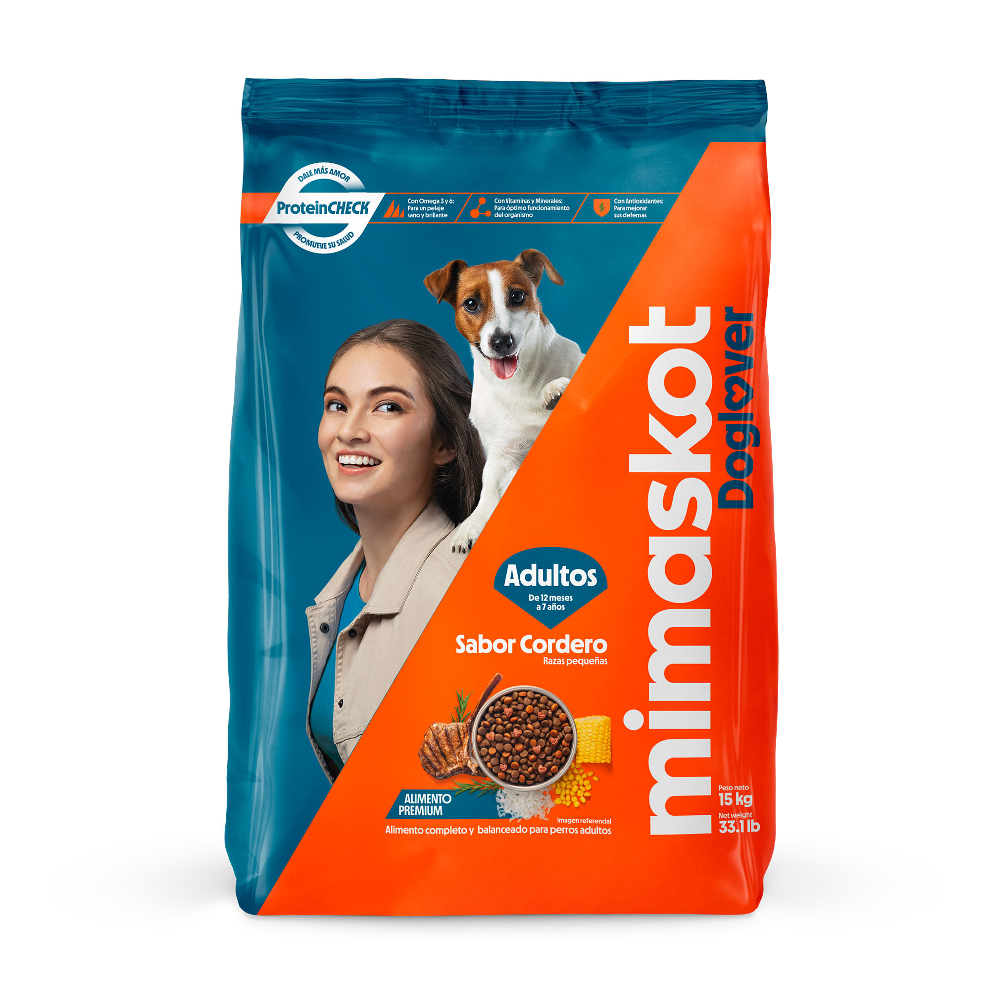 Alimento para Perro MIMASKOT Adulto Pequeño Sabor Cordero Bolsa 15Kg