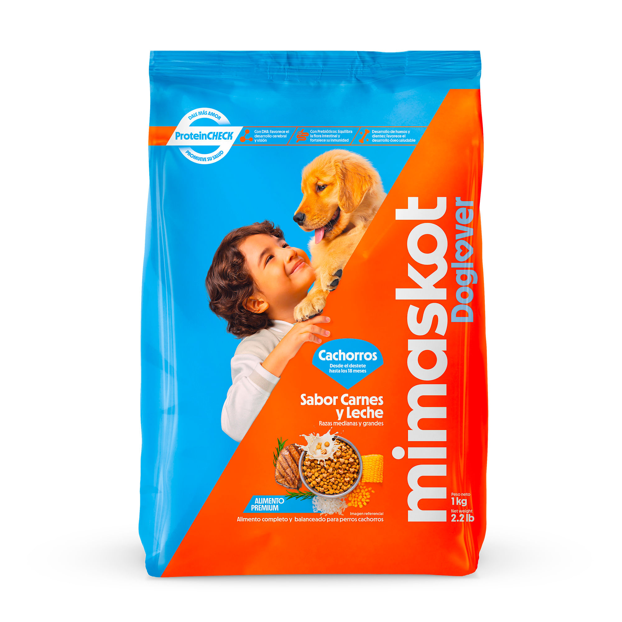 Alimento para Perro MIMASKOT Cachorro Medianos y Grandes Sabor Carne Bolsa 1Kg