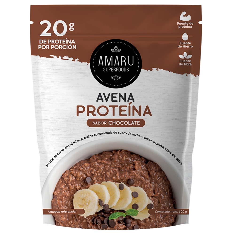 Avena Proteína Chocolate AMARU SUPERFOODS Doypack 600g