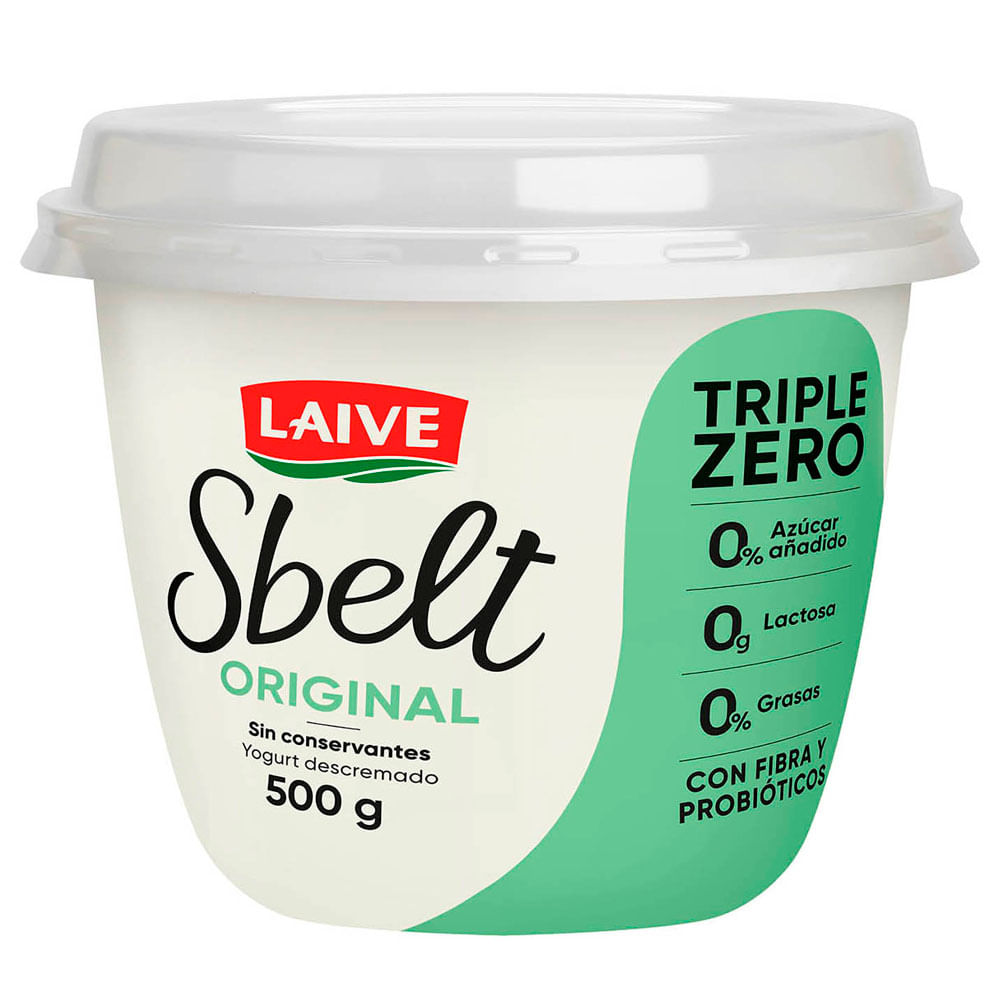 Yogurt Descremado SBELT Triple Zero Original Pote 500g